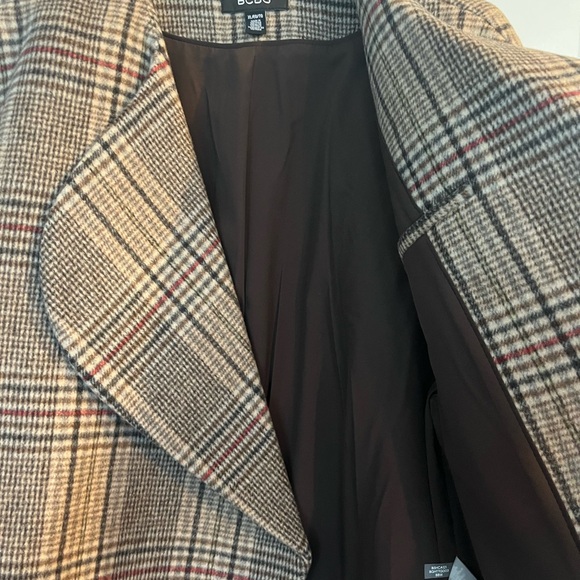 BCBG Women's Checkered Blazer - Brown and Red - Picture 3 of 8